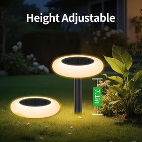 intelamp easy-install lights with stakes create a colorful walkway display