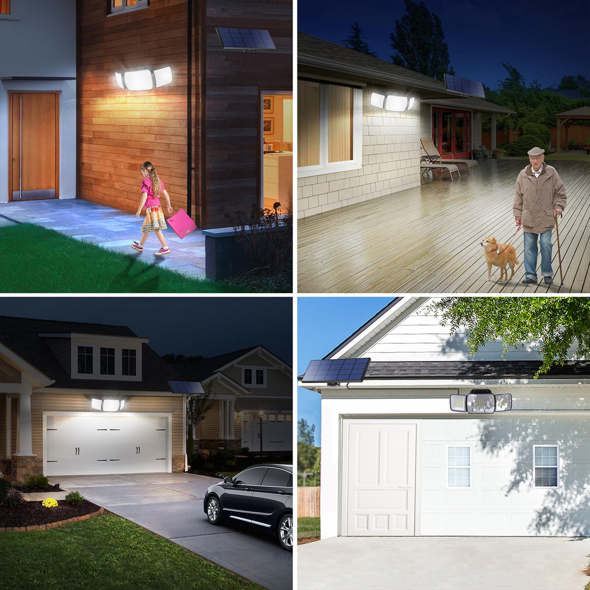 Intelamp easy installation on walls, fences, or posts with included hardware.