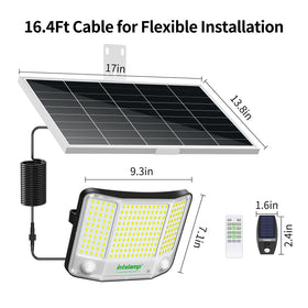 Intelamp easy installation on wall or tree with 16.4 ft cable.