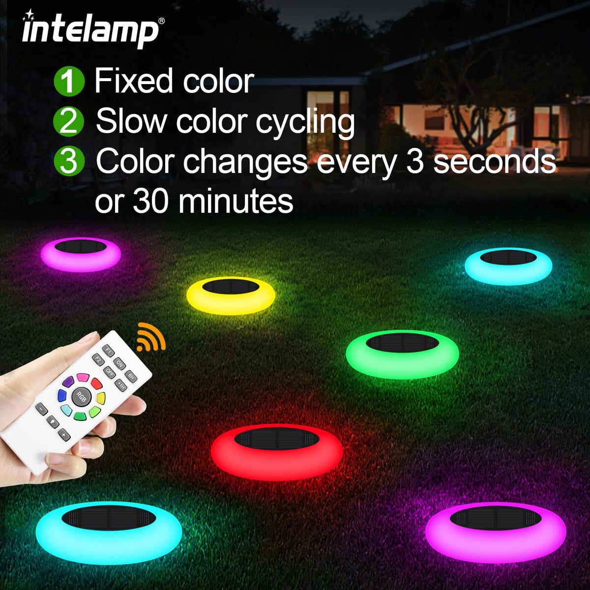 intelamp energy-saving solar lights charge in sun for easy nightly use