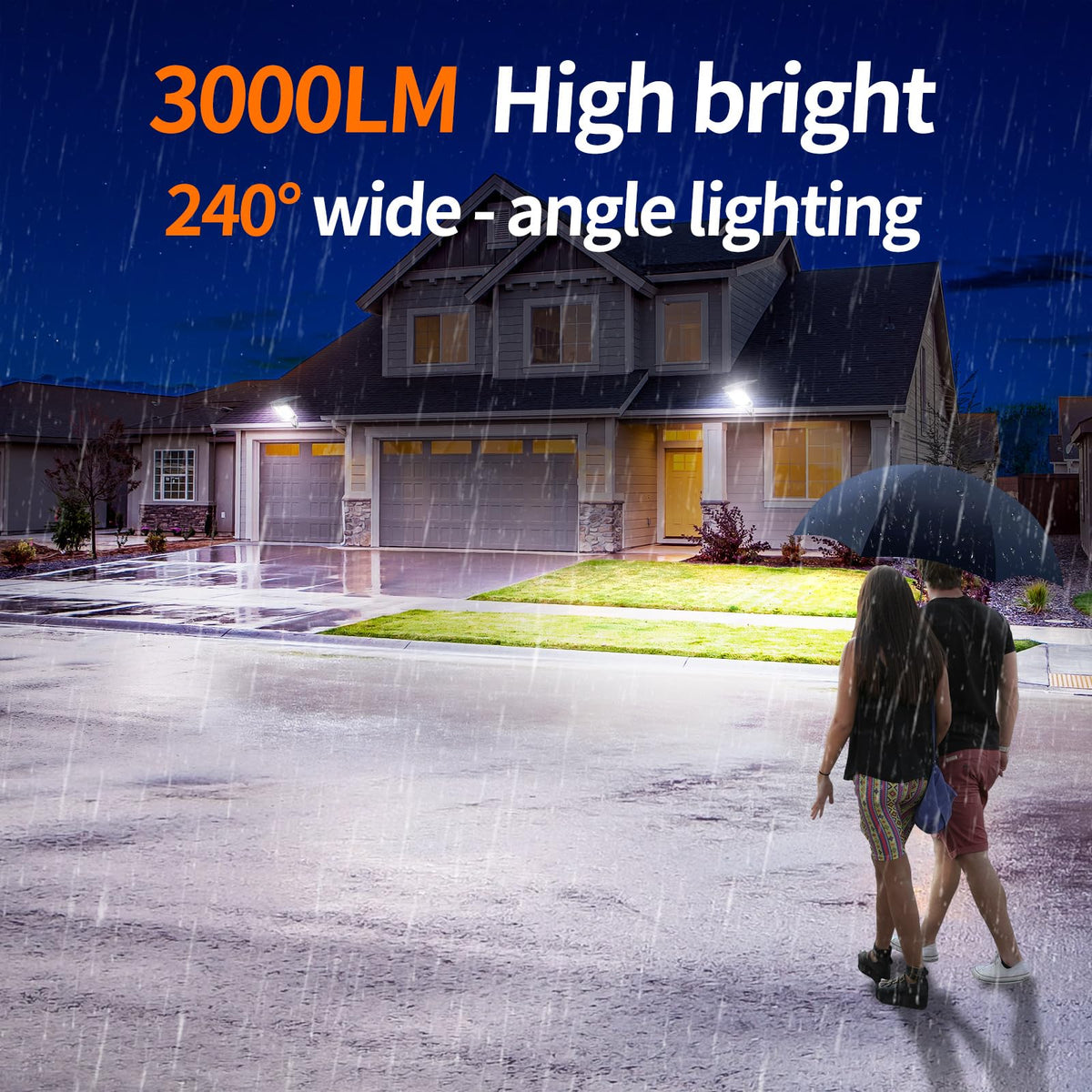 Intelamp motion sensor detection highlighting security lighting on approach