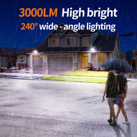 Intelamp motion sensor detection highlighting security lighting on approach
