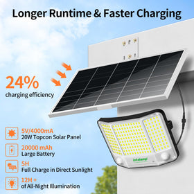 Intelamp outdoor flood light motion sensor enables hands-free security lighting.