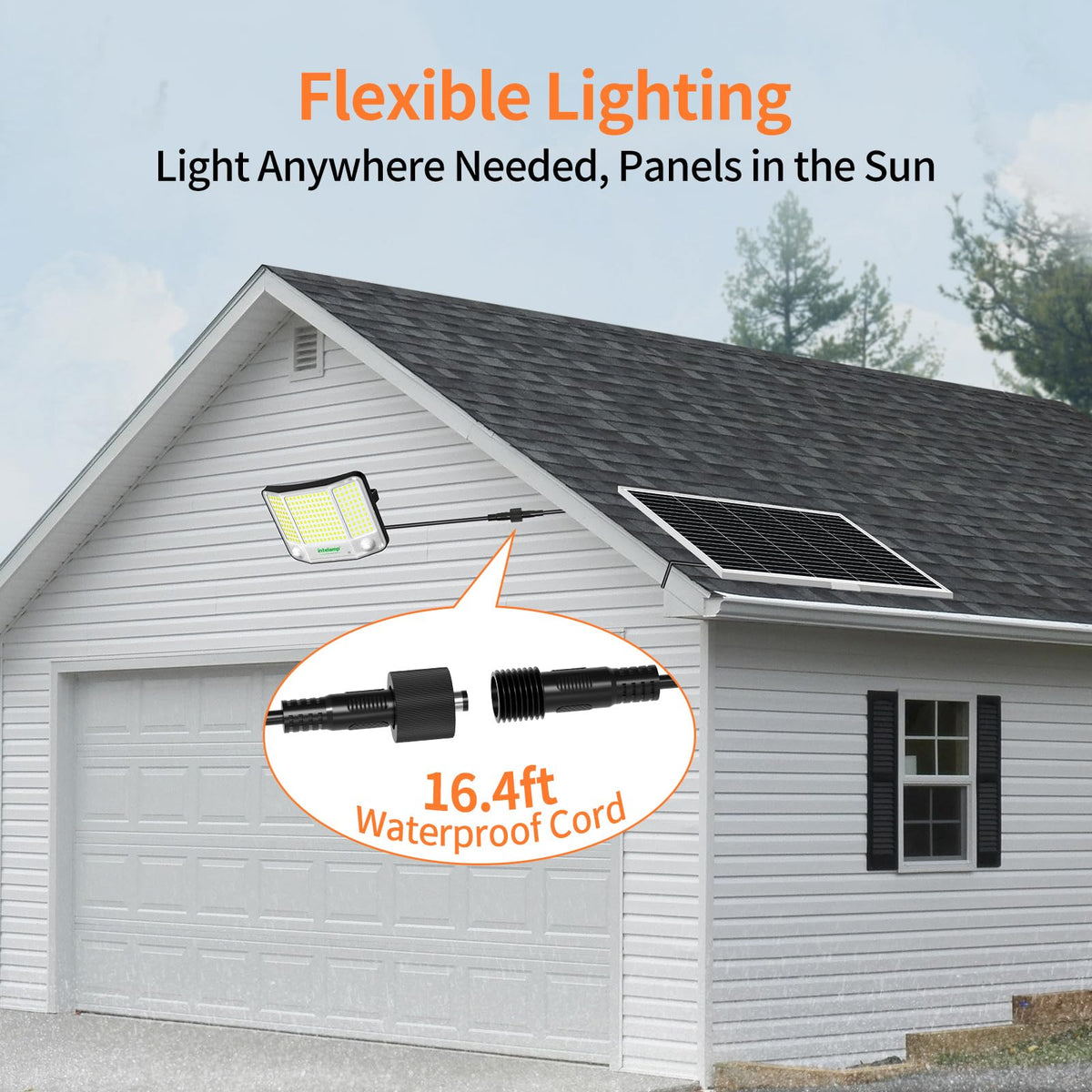 Intelamp remote control 16.4 ft range for easy lighting modes.
