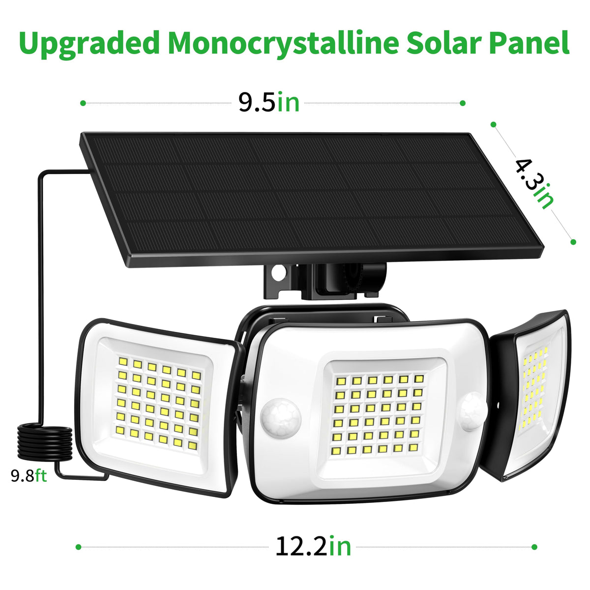 Intelamp Solar Flood Light motion detection triggers lighting on approach.