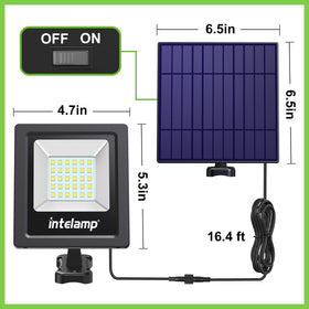 Intelamp flood light at night delivering bright 1000LM coverage for driveways