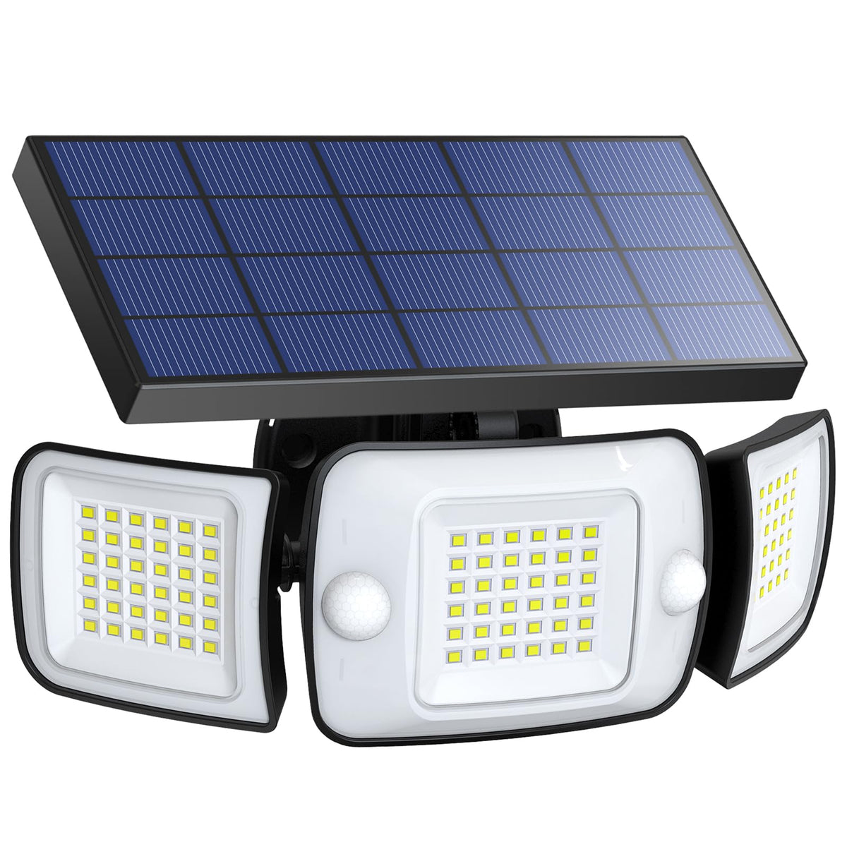 Intelamp solar outdoor lights with 270° wide arc for broad yard illumination.