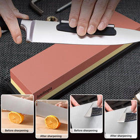 Intelitopia bamboo base provides stable, non-slip support during sharpening.
