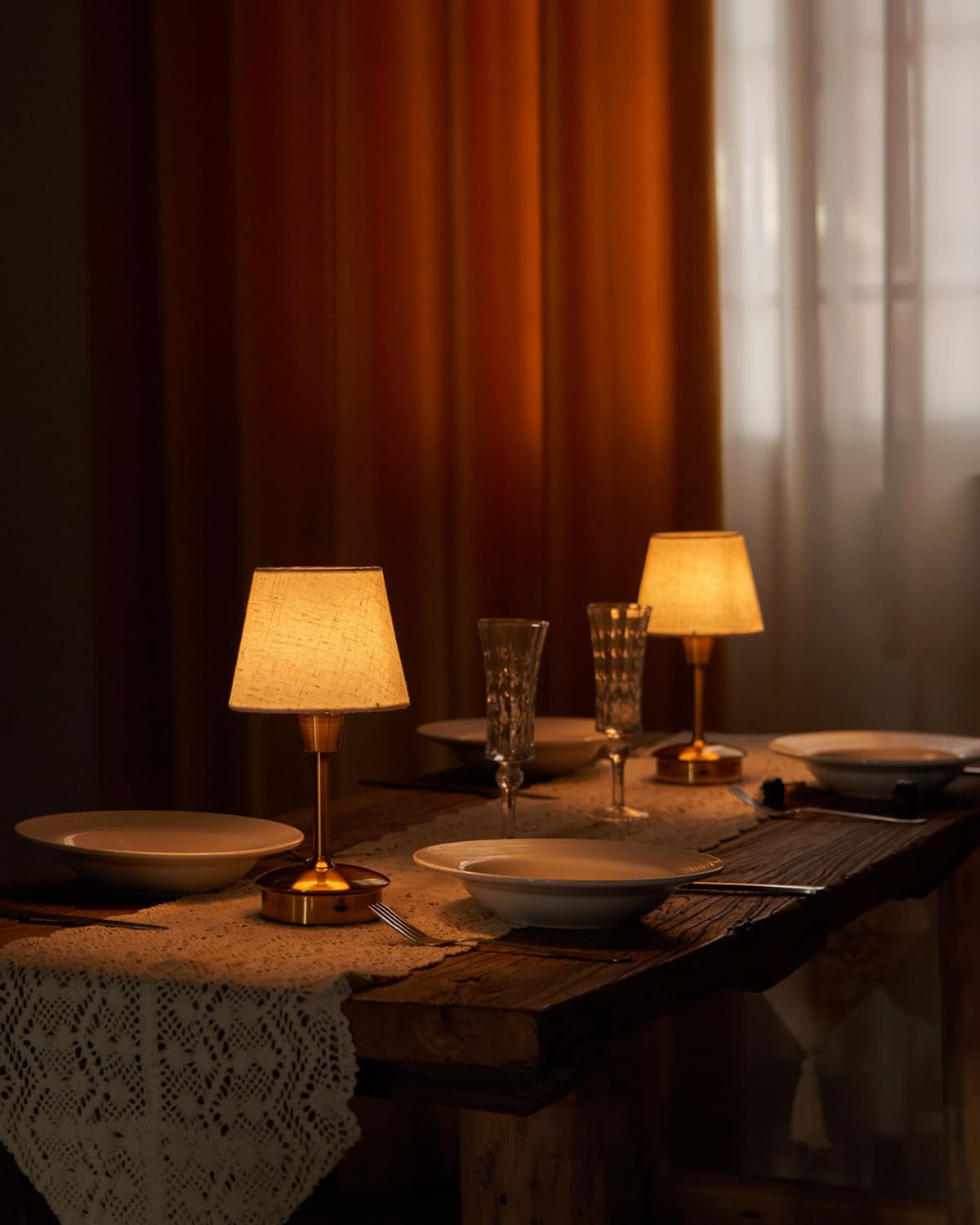 INTELIVE dining-end-table lamp complements kitchen and living areas.