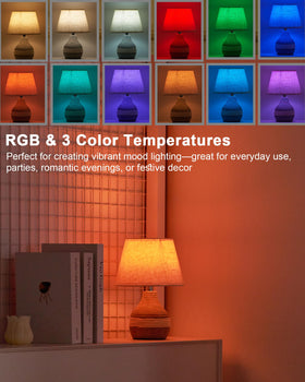 INTELIVE linen-shade lamp adds warm, stylish glow to any room.
