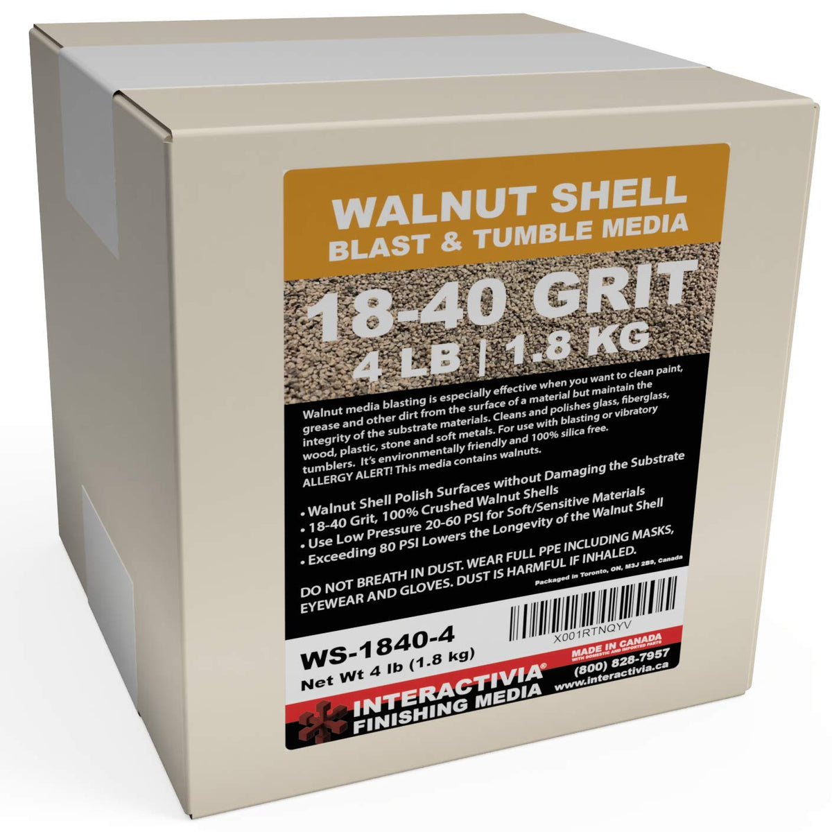 INTERACTIVIA walnut shell media 18-40 grit for tumbling glass, gentle cleaning and polishing.