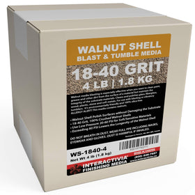 INTERACTIVIA walnut shell media 18-40 grit for tumbling glass, gentle cleaning and polishing.