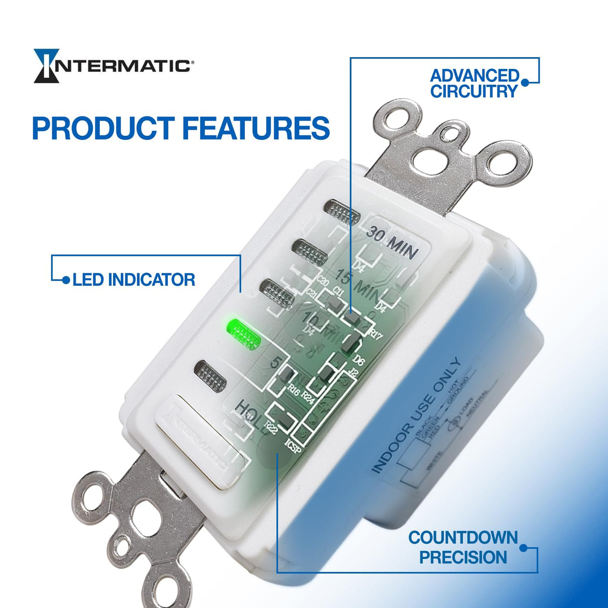 Intermatic EC200WK controls bathroom fans for automatic shut-off and comfort.