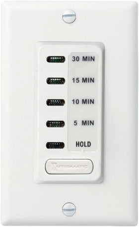 Intermatic EC200WK countdown timer display shows adjustable 5/10/15/30 minute settings for precise control.