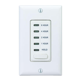 Intermatic EI220W timer front view showing simple scheduling for whole-house fan control.
