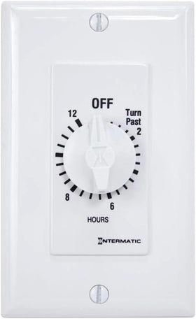 Intermatic SW12HWK timer front view showing compact wall-mount design.