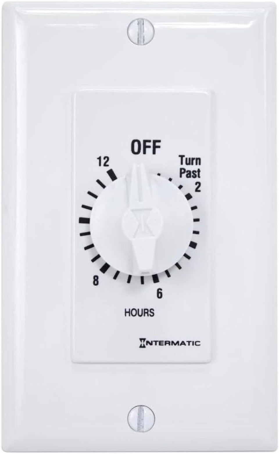 Intermatic SW12HWK timer front view showing compact wall-mount design.