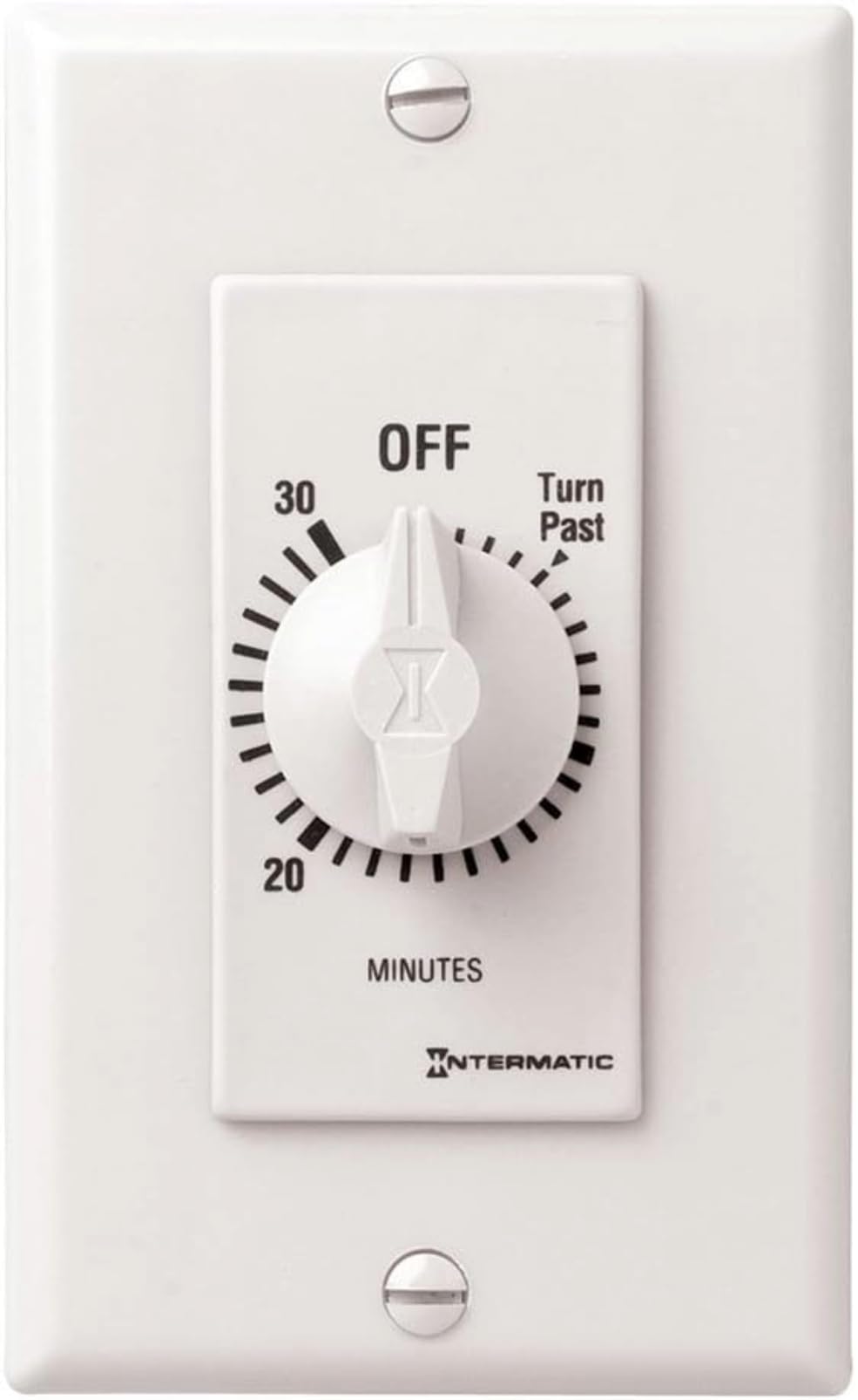 Intermatic SW30MWK timer front view demonstrates compact, wall mount design for energy saving