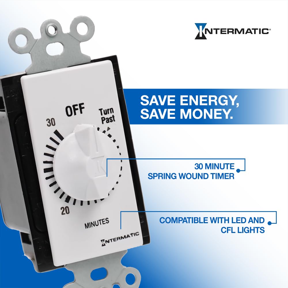 Intermatic SW30MWK timer installed on a standard wall switch for quick replacement