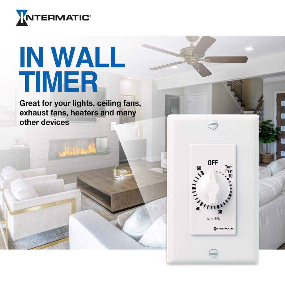 Intermatic SW60MWK front view highlights easy press-on knob for quick setup.