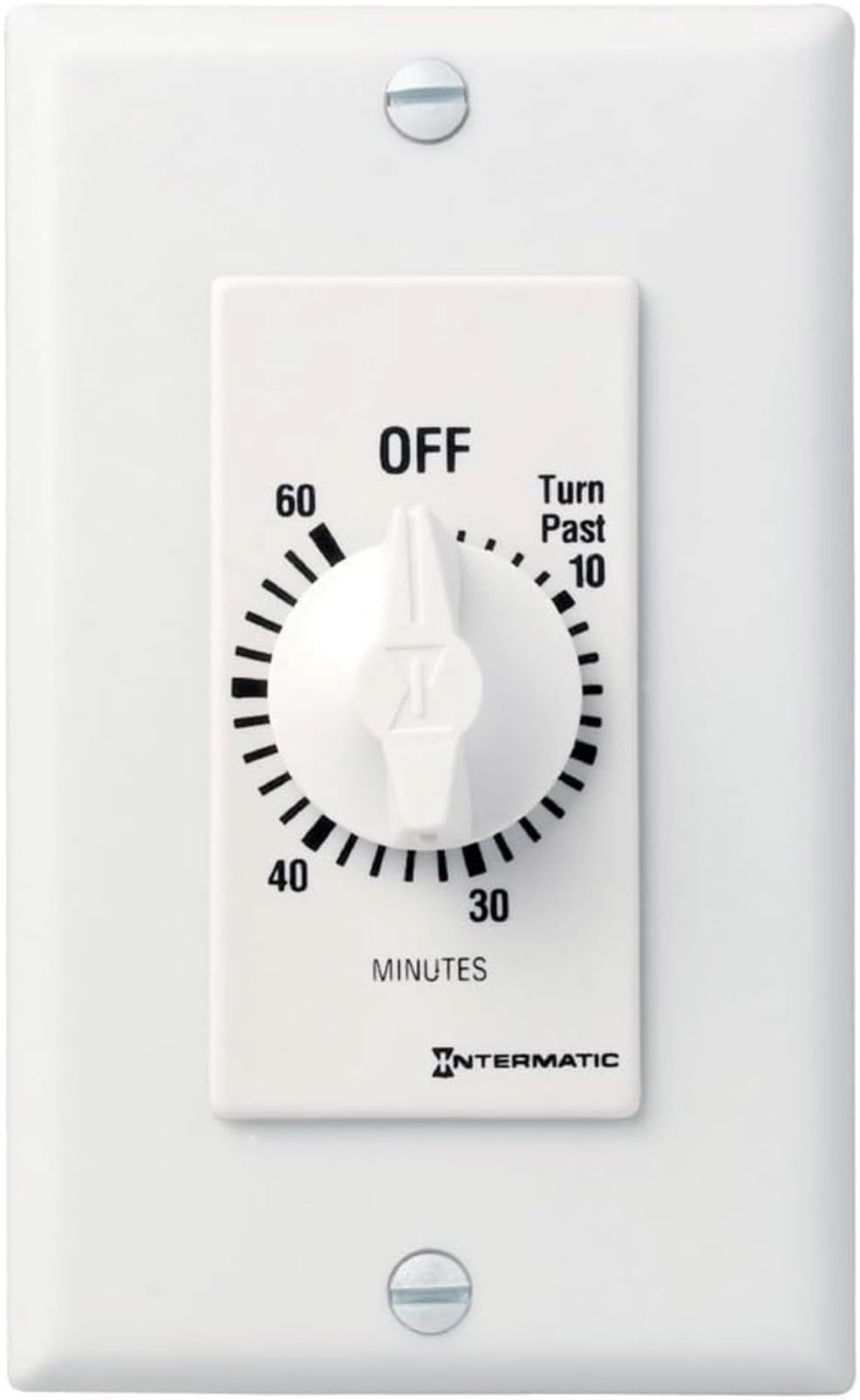 Intermatic SW60MWK timer dial shows 60-minute control for lights and fans.