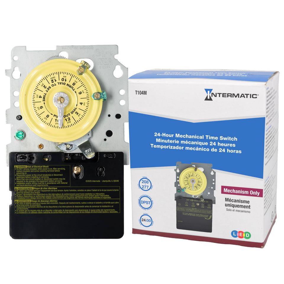 Intermatic T104M mechanical time switch with 24-hour dial for reliable load control