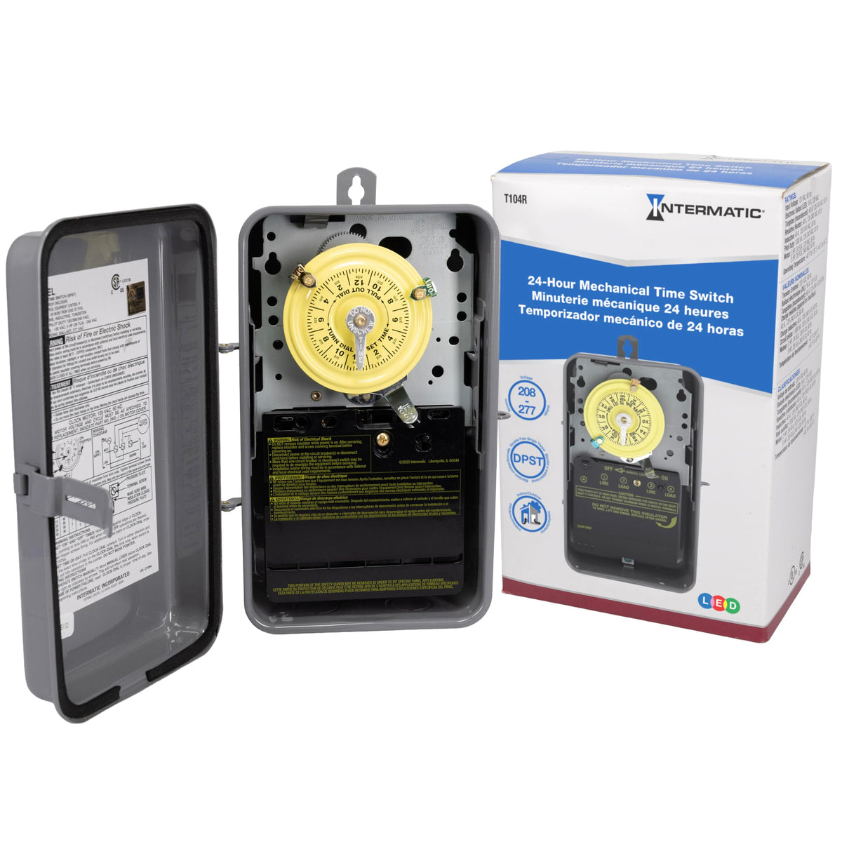 Intermatic T104R outdoor DPST 24-hour timer for reliable lighting and pump control.