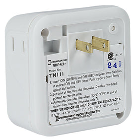 Intermatic TN111K manual override closeup demonstrates instant local control