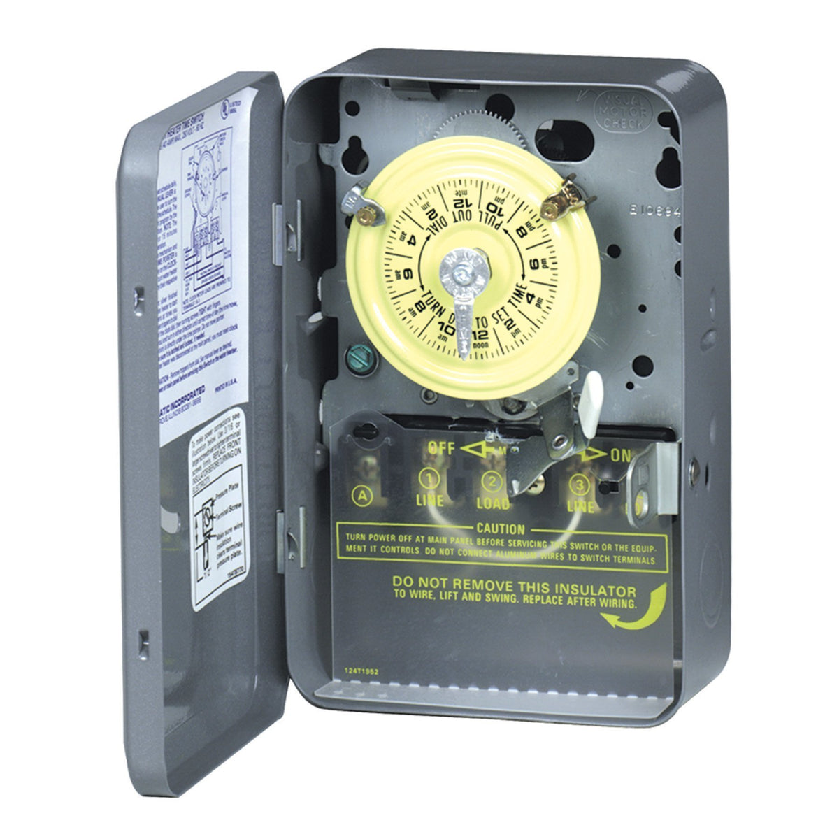 Intermatic WH40 timer gray front view highlights energy-saving design