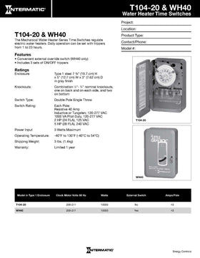 Intermatic WH40 external override switch for quick manual control