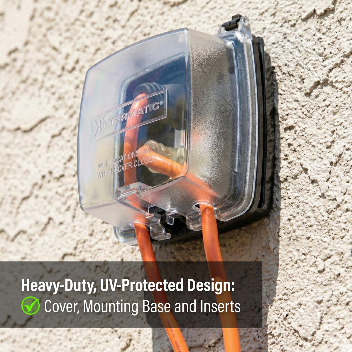 Intermatic WP1020C clear cover enhances receptacle visibility