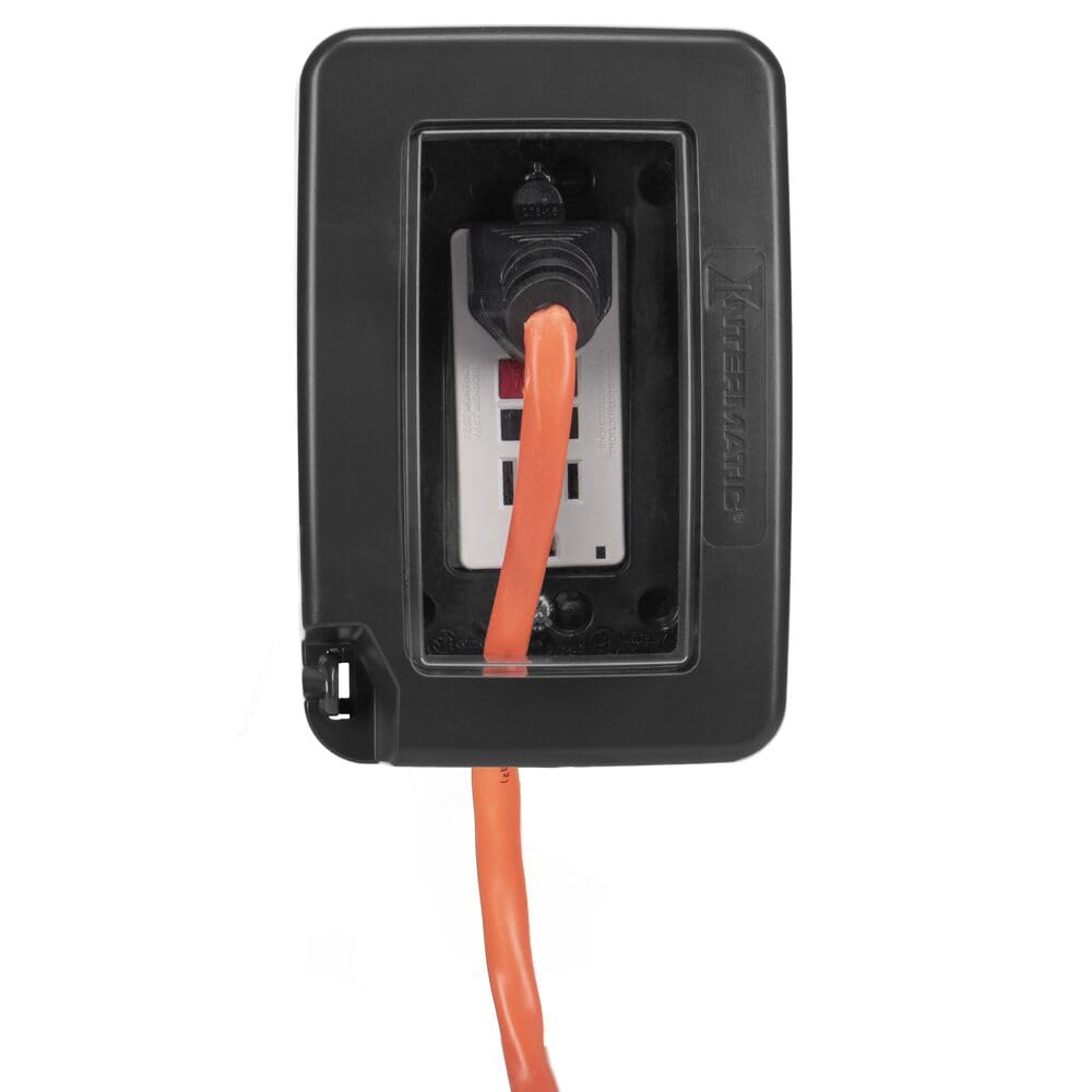 Intermatic WP6000BL side view highlighting versatile mounting for outdoor use