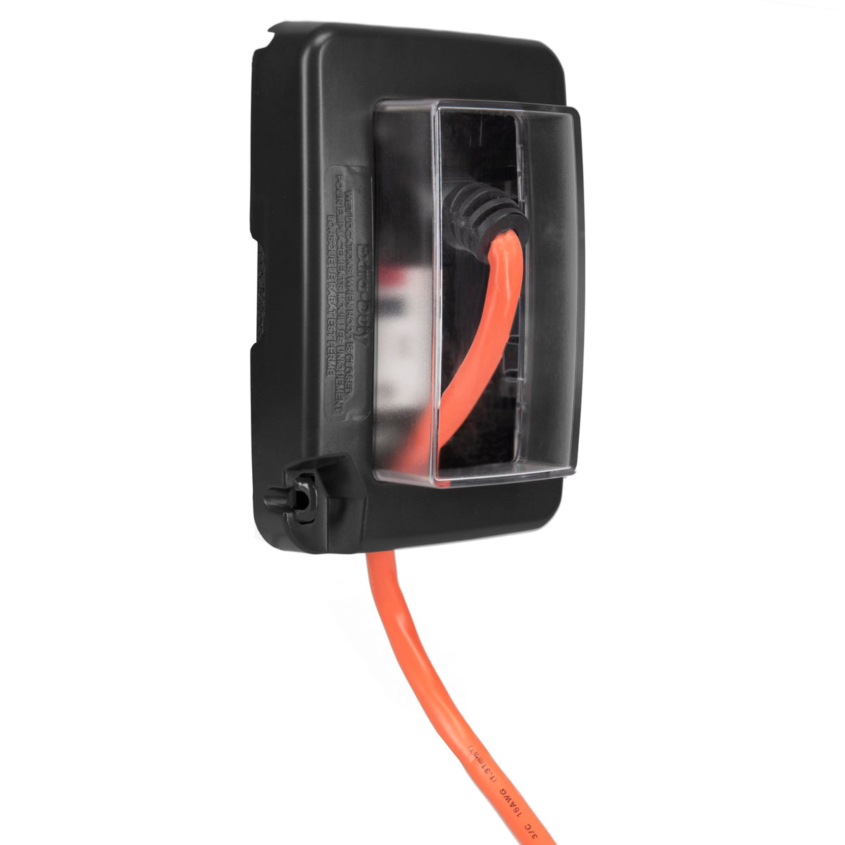 Intermatic WP7000BL weatherproof cover with front view protecting outdoor outlets.