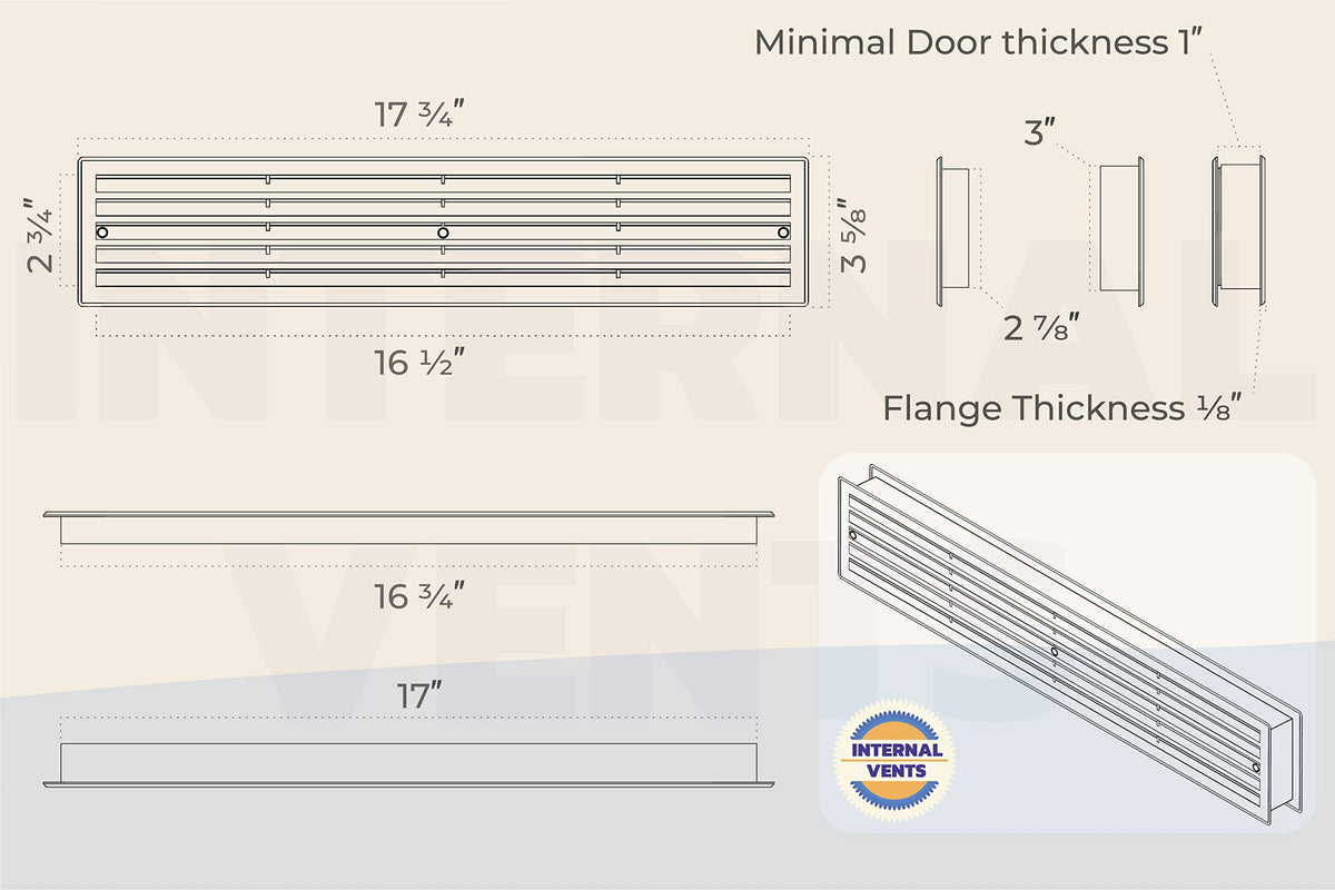 Internal Vents door vent in bathroom or cabinet supports steady airflow and door protection