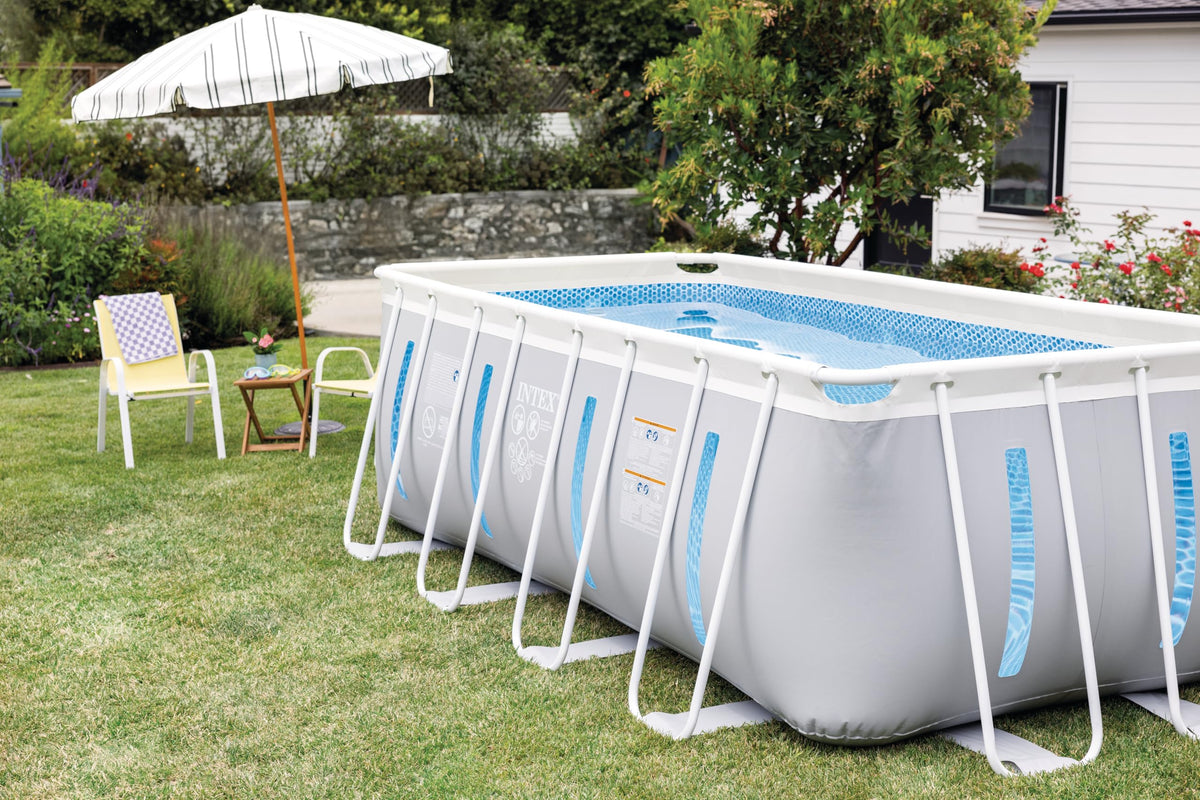 Intex Prism Frame Clearview pool includes a ground cloth for easy setup.