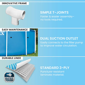 Intex 3-ply laminated sidewalls indicate durable construction against splashes.
