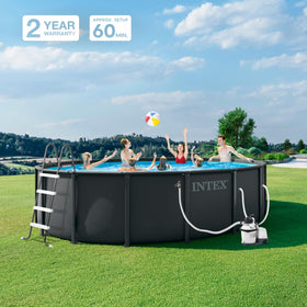 Intex Ultra XTR removable ladder provides safe, convenient pool entry.