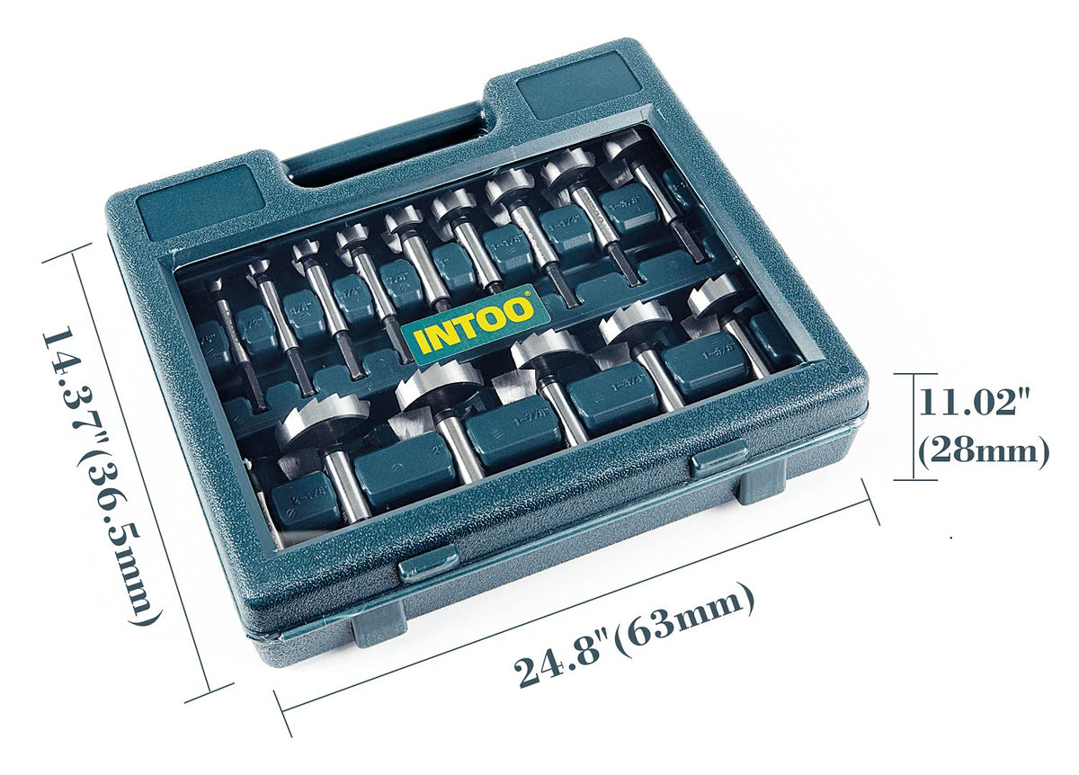 INTOO hex shank Forstner bit set, 1-1/4in size focused, versatile woodworking