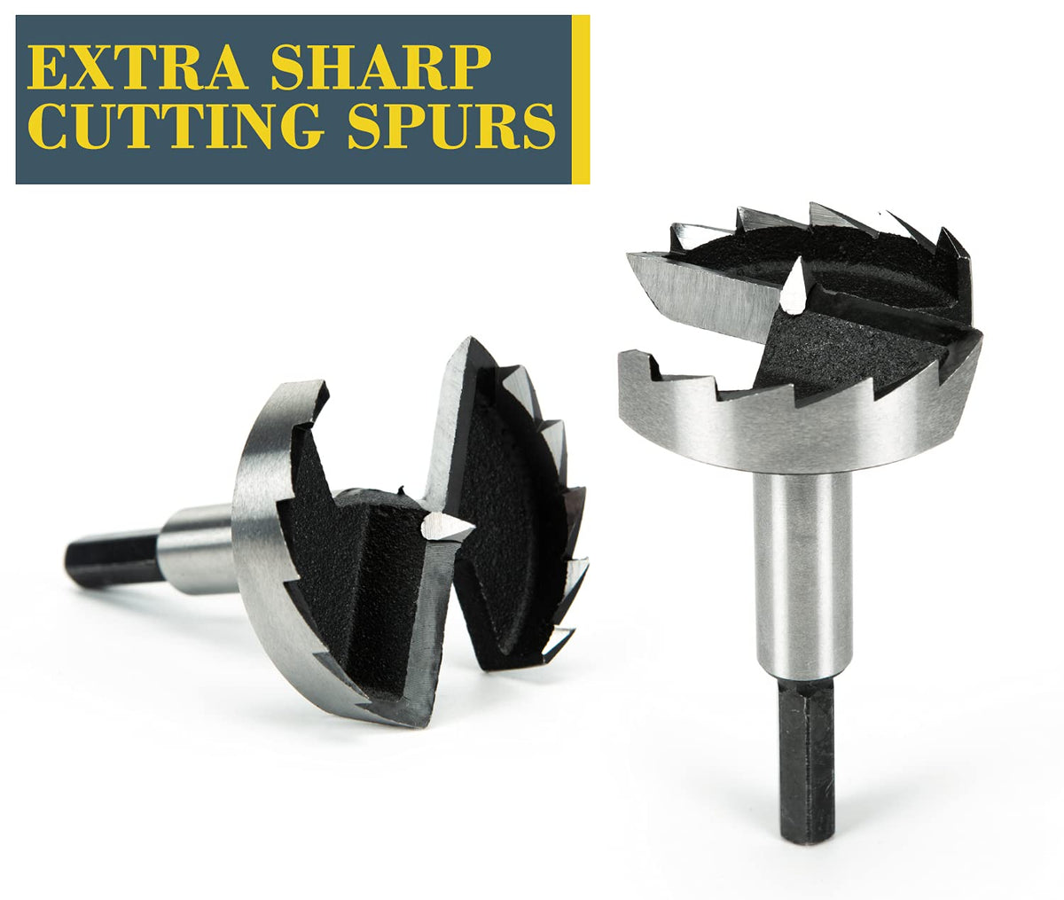 INTOO hex shank Forstner bit set, 1/2in size focused, efficient wood drilling
