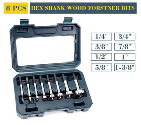 INTOO hex shank forstner bit set closeup spurs highlight sharp cutting edges for smooth cuts