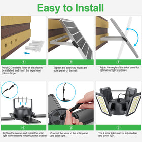 INXPHY Solar Shed Light installation-ready with 16.5ft cable
