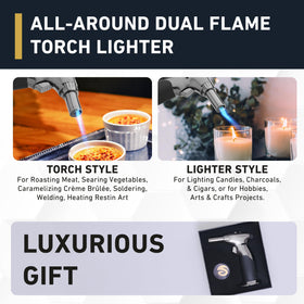 inZaynity dual flame torch gun adjustable flame highlights versatile heat control