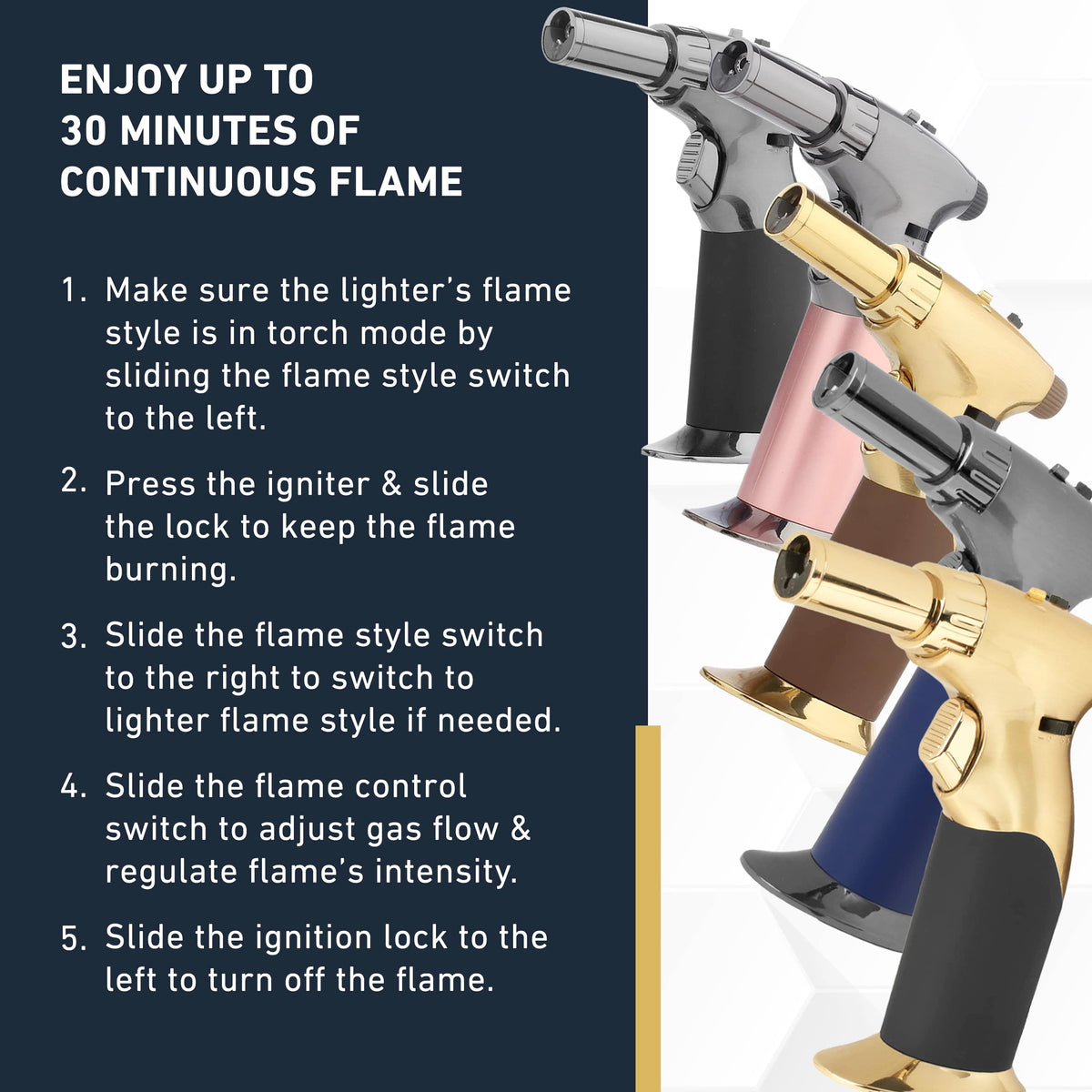 inZaynity dual flame torch gun compact design fits drawers and toolboxes