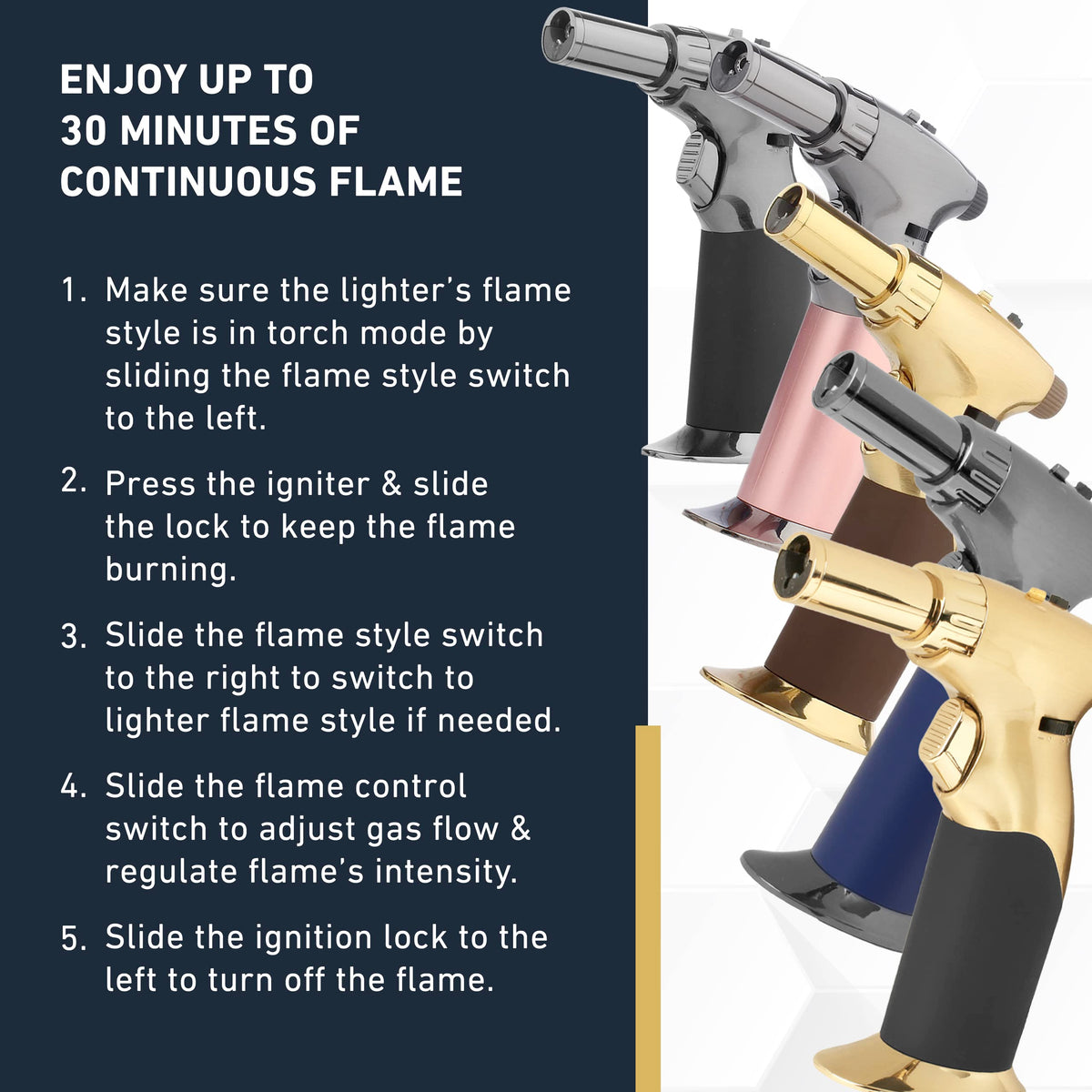 inZaynity refillable butane torch for ongoing use
