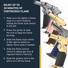 inZaynity refillable butane torch for ongoing use