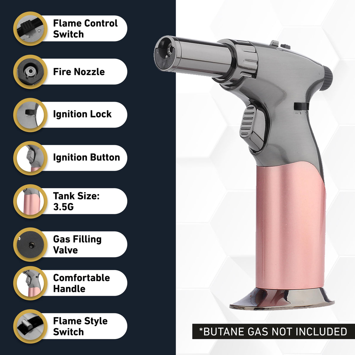 inZaynity soldering and welding torch for steady, controlled heat.