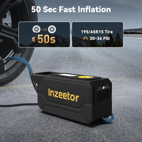 Inzeetor tire inflator auto shut-off prevents overinflation.