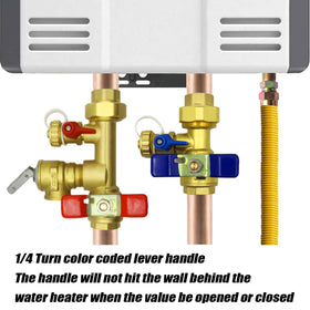 Iococee kit installed on a tankless heater—versatile compatibility and quick setup.