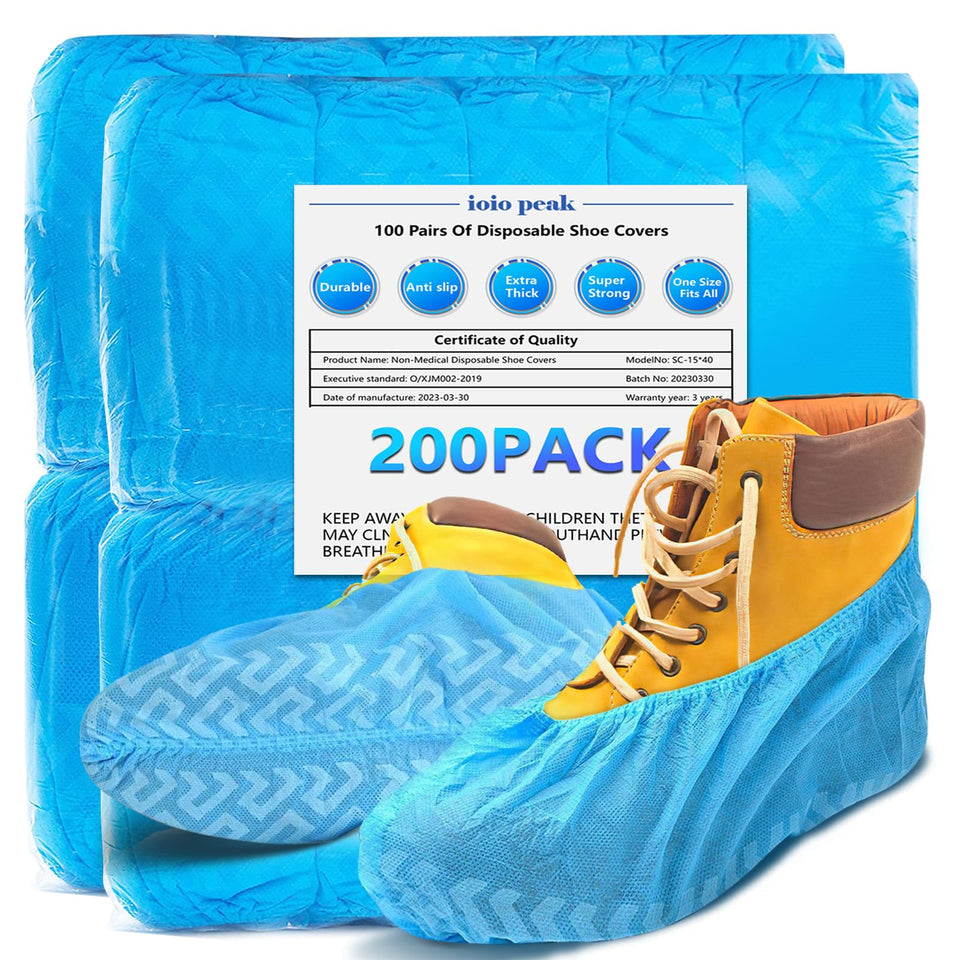 ioiopeak shoe covers 200-pack for convenient floor protection and quick cleanup