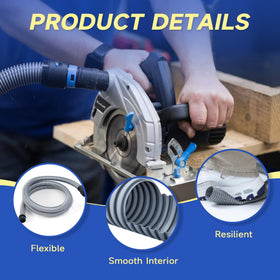 iouxvt anti-kink hose design reduces tangling during heavy sanding